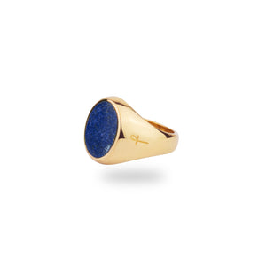 9K GOLD JAMESTOWN LAPIS LAZULI OVAL STONE RING