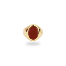 9K GOLD JAMESTOWN CARNELIAN OVAL STONE RING