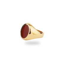 9K GOLD JAMESTOWN CARNELIAN OVAL STONE RING