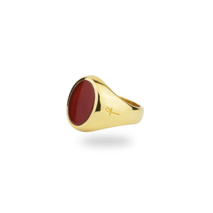 GOLD JAMESTOWN CARNELIAN OVAL STONE RING