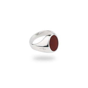 SILVER JAMESTOWN CARNELIAN OVAL STONE RING