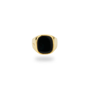 GOLD JAMESTOWN BLACK ONYX SQUARE STONE RING