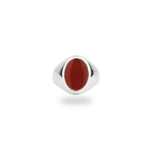 SILVER JAMESTOWN CARNELIAN OVAL STONE RING