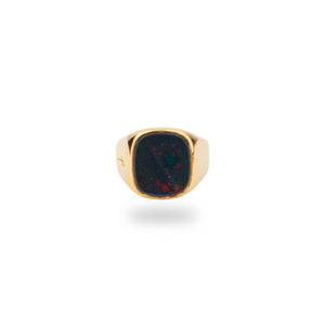 9K GOLD JAMESTOWN GREEN BLOODSTONE SQUARE STONE RING