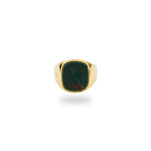 GOLD JAMESTOWN GREEN BLOODSTONE SQUARE STONE RING