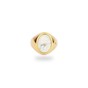 9K GOLD JAMESTOWN HOWLITE OVAL STONE RING