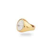 9K GOLD JAMESTOWN HOWLITE OVAL STONE RING