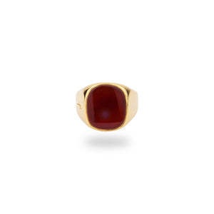 9K GOLD JAMESTOWN CARNELIAN SQUARE STONE RING