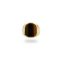 GOLD JAMESTOWN TIGER EYE SQUARE STONE RING