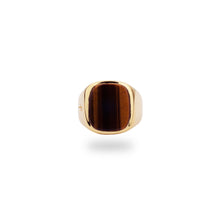 9K GOLD JAMESTOWN TIGER EYE SQUARE STONE RING