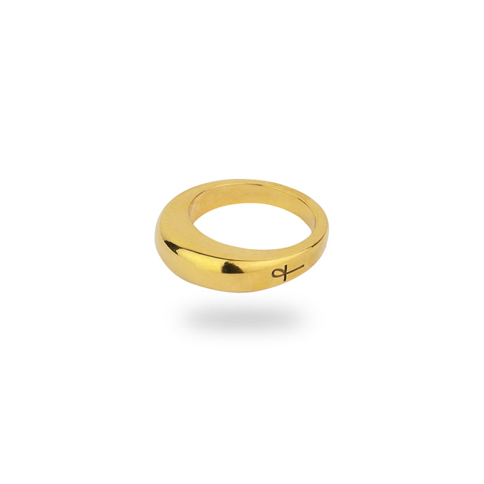 GOLD BARBICAN RING