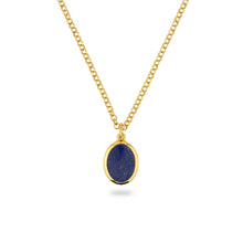 GOLD JAMESTOWN LAPIS LAZULI OVAL STONE NECKLACE & PENDANT