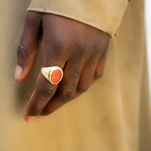 SILVER JAMESTOWN CARNELIAN OVAL STONE RING