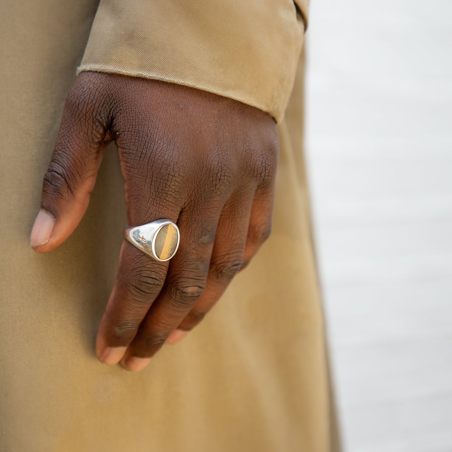 TIGER EYE OVAL GOLD RING